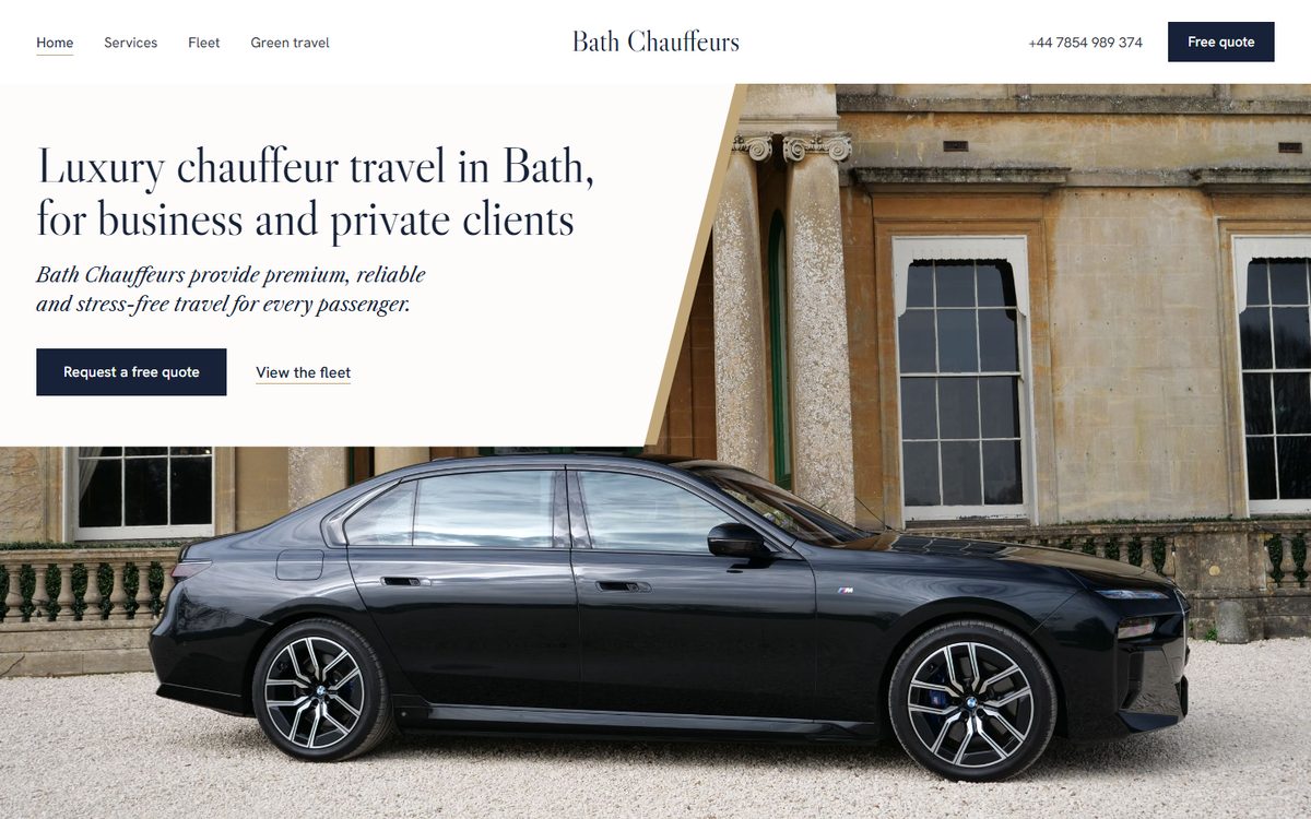 Version 8: a full-width photograph with the heading on an angled white panel